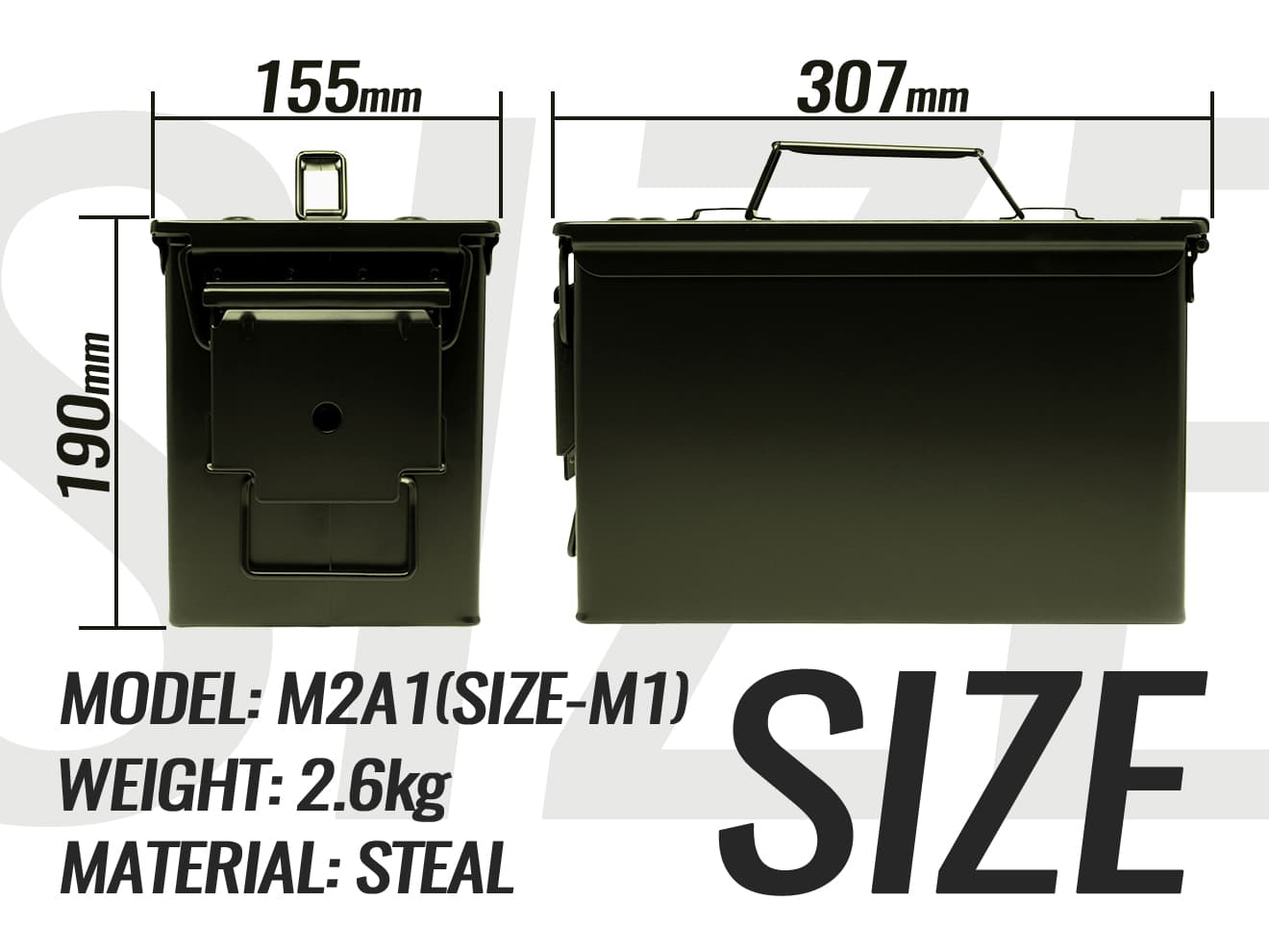MILITARY-BASE(ミリタリーベース)M2A1タイプ .50 アンモボックス 2個セット◆高気密性で炭入れにもオススメ ツール/アウトドア/キャンプグッズの収納に 2