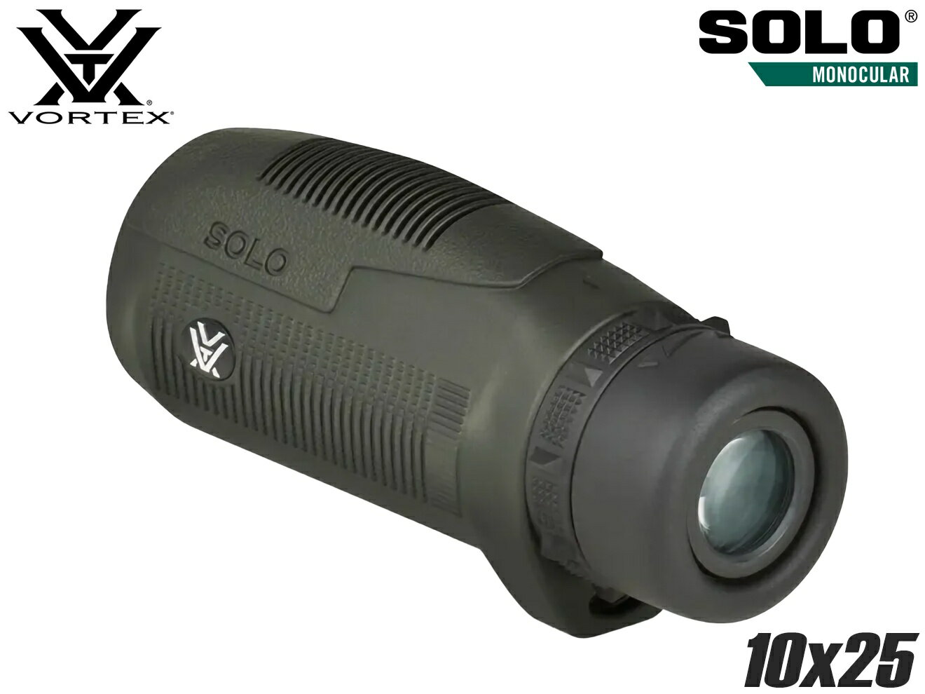 VORTEX S105 Solo 10x25 単眼鏡◆モノキュラー 片手 携帯用 小型 ラバーボディ 耐久性 耐衝撃性 高解像度 光透過率 眼鏡 裸眼 レンズ ...