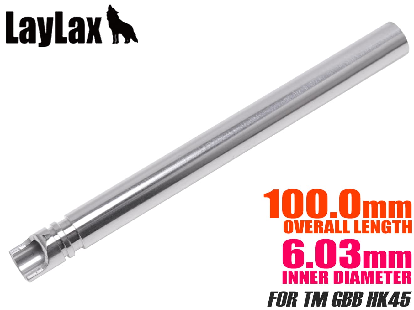 楽天ミリタリーベースLayLax NINE BALL ハンドガンバレル（Φ6.03インナーバレル） 100mm 東京マルイ GBB HK45◆MARUI ガスブロ タイト 精密バレル 精度 性能 内部パーツ カスタム