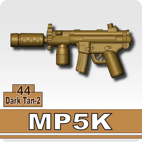 【レゴカスタムパーツ/ウエポンパーツ】AFM MP5K/ダークタン◆コンパクトモデルH&K MP5Kをモデリング/クルツ/特殊部隊装備/フィグ用［全国一律300円配送可能］