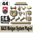 【レゴカスタムパーツ/ウエポンパーツ】AFM BA35 ミニガン システム プラグイン/ダークタン◆M134ミニガン専用/トライポッド付属！［全国一律300円配送可能］