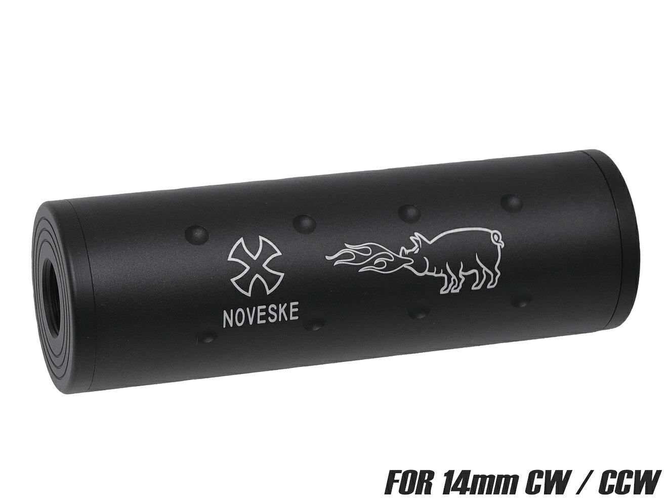 【ワケアリ】【CQBスタイルにピッタリ】MILITARY-BASE(ミリタリーベース)108mmショートサイレンサー★14mm正/逆対応 NOVESKE(ノベスケ)刻印 マルイ/WA/G&P/KSC/DYTAC他