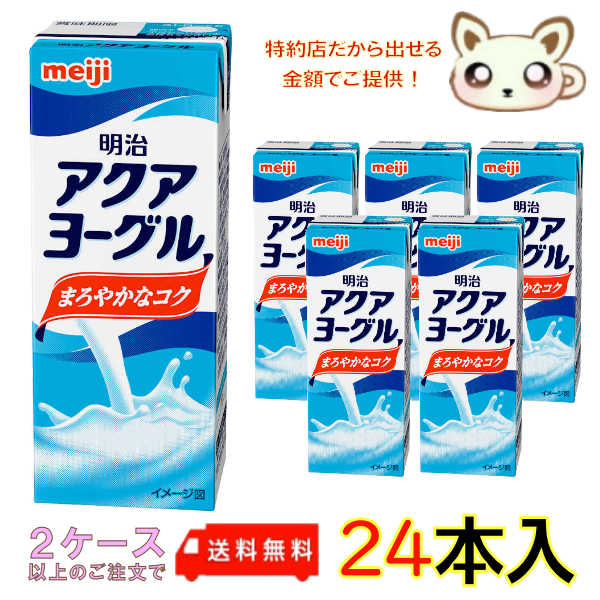 選べる2ケース送料無料 明治アクアヨーグル 200ml (24本入り) 清涼飲料水 乳酸菌 ドリンク 飲み物 乳酸菌飲料 ソフトドリンク 紙パック