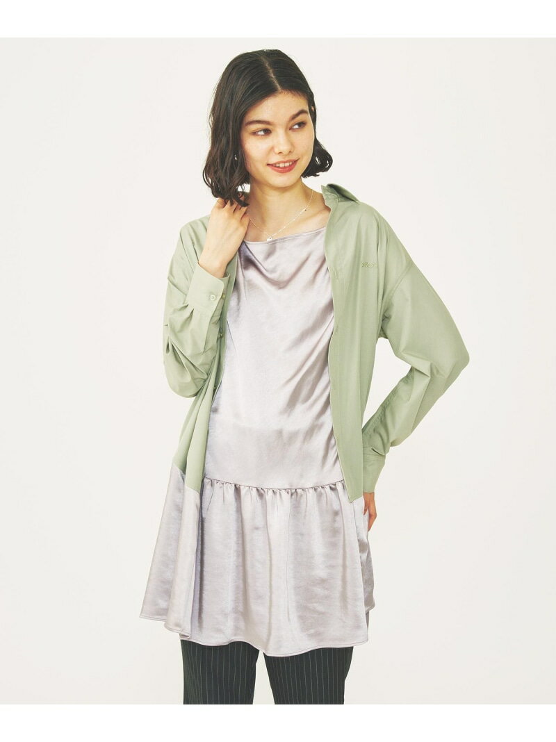 【SALE／50%OFF】SHIRT DRESS MILKFED. MILKFED. ミルクフェド ワンピース・ドレス シャツワンピース グリーン ブラック【RBA_E】【送料無料】[Rakuten Fashion]