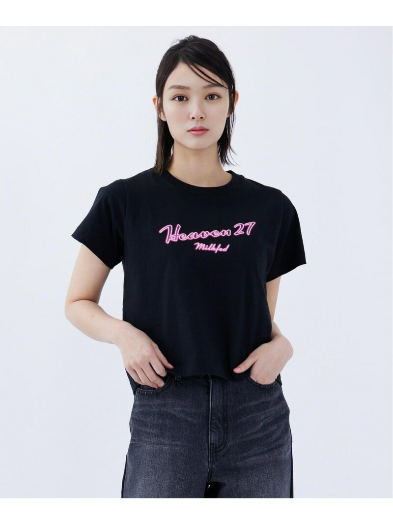 HEAVEN 27 COMPACT S/S TEE MILKFED. MILKFED. ミルクフェド トップス カットソー・Tシャツ ブラック ピンク ホワイト【送料無料】[Rakuten Fashion]