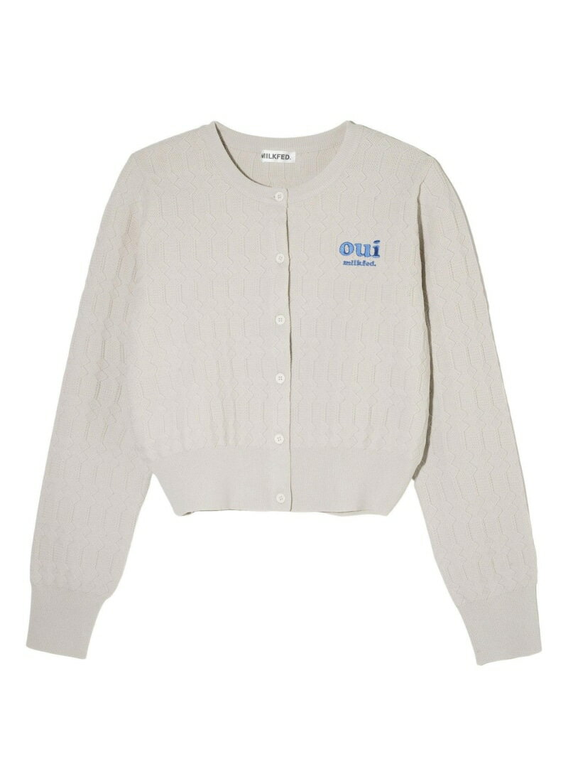 OUI LOGO KNIT CARDIGAN MILKFED. MILKFED. ミルクフェド トップス カーディガン グレー パープル イエロー【送料無料】[Rakuten Fashion] 1