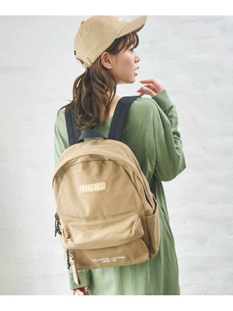 【SALE／30%OFF】EMBROID BAR DAYPACK バックパック MILKFED. MILKFED. ミルクフェド バッグ リュック/バックパック ベージュ ブラック ピンク【RBA_E】【送料無料】[Rakuten Fashion]