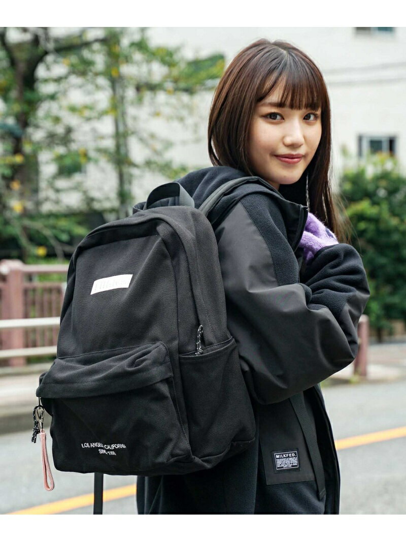 【SALE／30%OFF】EMBROID BAR DAYPACK バックパック MILKFED. MILKFED. ミルクフェド バッグ リュック/バックパック ベージュ ブラック ピンク【RBA_E】【送料無料】[Rakuten Fashion]