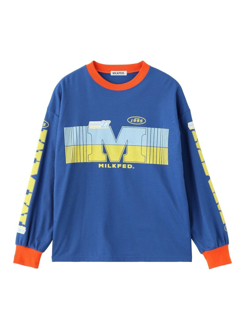 【SALE／20%OFF】RACING L/S TOP MILKFED. ミルクフェド トップス カットソー・Tシャツ ブルー グレー ホワイト【RBA_E】【送料無料】[Rakuten Fashion] milkfed-10004112 MILKFED. ミルクフェド サンプル画像3
