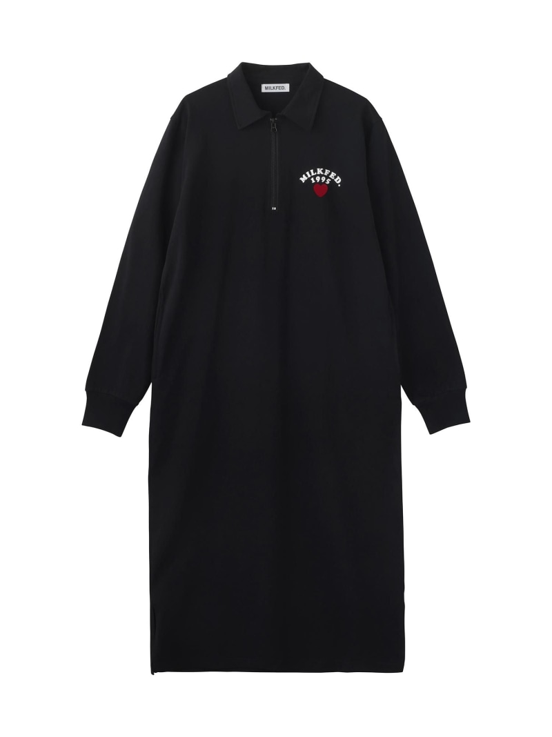 Rakuten - 【SALE／50%OFF】HALF ZIP DRESS MILKFED. ミルクフェド ワンピース・ドレス その他のワンピース・ドレス ブラウン ブラック【RBA_E】【送料無料】[Rakuten Fashion]