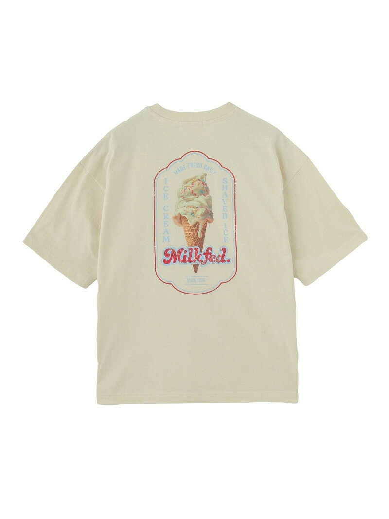 Rakuten - 【SALE／40%OFF】ICE CREAM WIDE S/S TEE MILKFED. ミルクフェド トップス カットソー・Tシャツ ブラック ピンク ホワイト【RBA_E】[Rakuten Fashion]