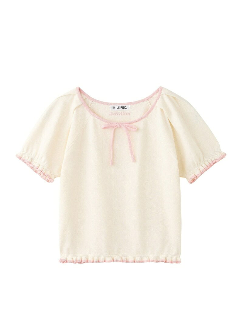 Rakuten - 【SALE／50%OFF】FRILL KNIT TOP MILKFED. ミルクフェド トップス ニット ホワイト ブルー ネイビー【RBA_E】【送料無料】[Rakuten Fashion]