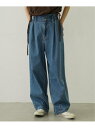 TUCK DENIM PANTS MILKFED. MILKFED. ミルクフェド パンツ ジーンズ・デニムパンツ ブルー ホワイト【送料無料】[Rakuten...