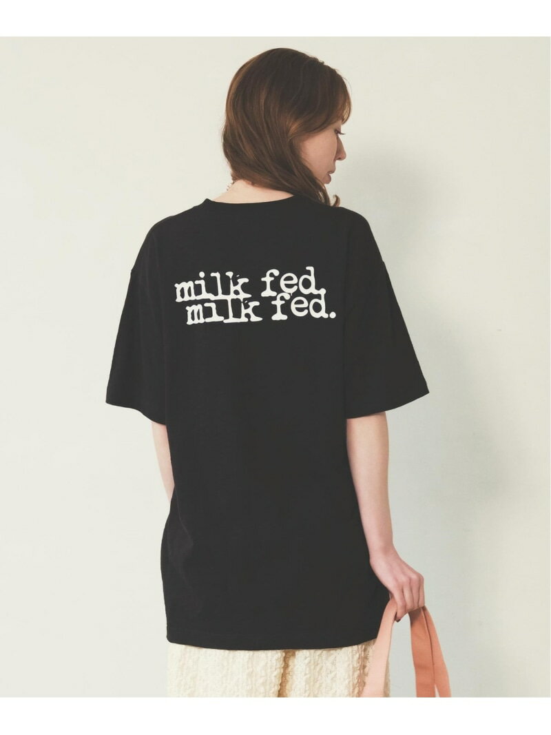 LOGO SLAB S/S TEE MILKFED. MILKFED. ミルクフェド トップス カットソー・Tシャツ ブラック ブラウン ホワイト【送料無料】[Rakuten Fashion]