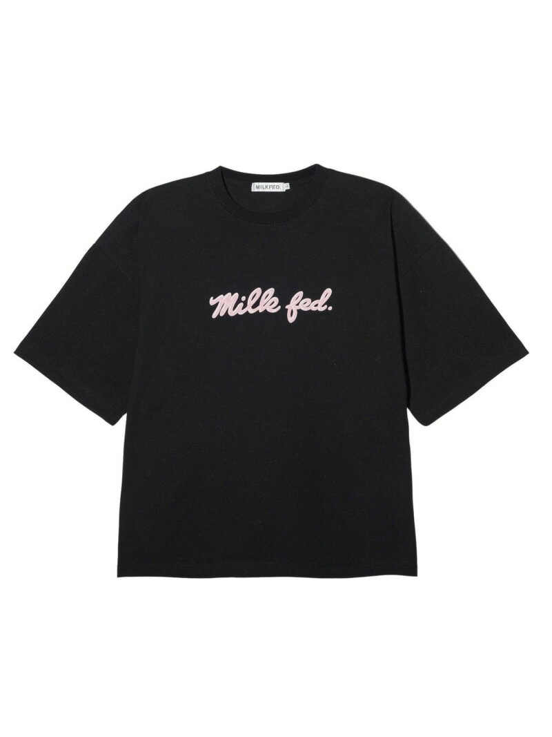 ICING LOGO WIDE S/S TEE MILKFED. MILKFED. ミルクフェド トップス カットソー Tシャツ ブラック ブルー ピンク ホワイト【送料無料】 Rakuten Fashion