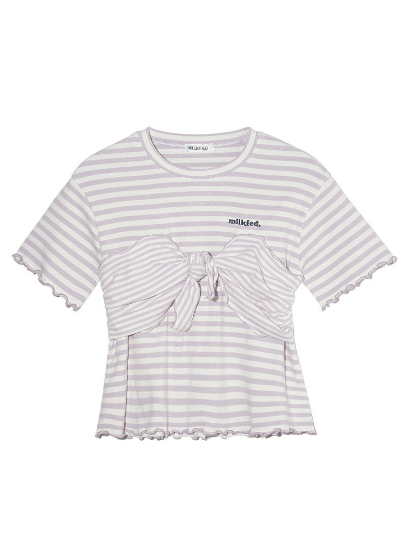Rakuten - 【SALE／50%OFF】RIBBON S/S TOP MILKFED. ミルクフェド トップス カットソー・Tシャツ ネイビー グリーン パープル【RBA_E】【送料無料】[Rakuten Fashion]