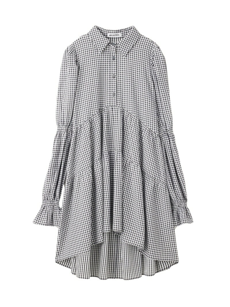 楽天MILKFED.　ミルクフェドGINGHAM CHECK DRESS MILKFED. ミルクフェド ワンピース・ドレス ドレス ブラック グリーン パープル【送料無料】[Rakuten Fashion]