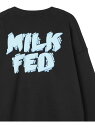 【SALE／40 OFF】MOVING LOGO SWT TOP MILKFED. ミルクフェド トップス パーカー フーディー ブラック ブルー グレー ピンク【RBA_E】【送料無料】 Rakuten Fashion