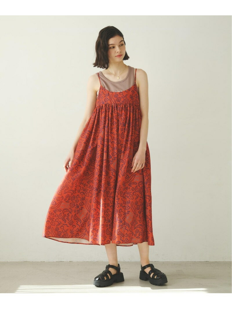 FLORAL CAMISOLE DRESS MILKFED. MILKFED. ミルクフェド ワンピース・ドレス ワンピース ブラウン ネイビー ホワイト【送料無料】[Rakuten Fashion]