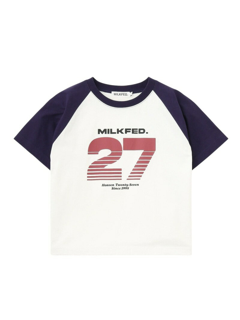 Rakuten - 27 SLICE LOGO COMPACT B/B TEE MILKFED. ミルクフェド トップス カットソー・Tシャツ ホワイト グレー【送料無料】[Rakuten Fashion]
