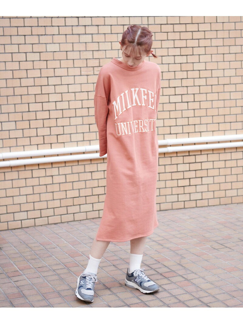 最適な価格 College Logo Swt Drs Milkfed ミルクフェド ワンピース ロングワンピース マキシワンピース グリーン オレンジ 送料無料 Fashion 人気特価激安 Albertanorthtransport Com