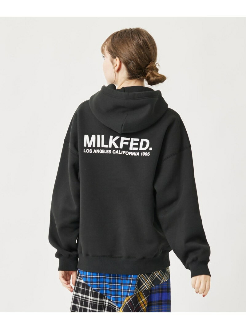 STENCIL SWEAT HD MILKFED. ミルクフェド トップス パーカー・フーディー ブラック グリーン グレー ホワイト ピンク【送料無料】[Rakuten Fashion]