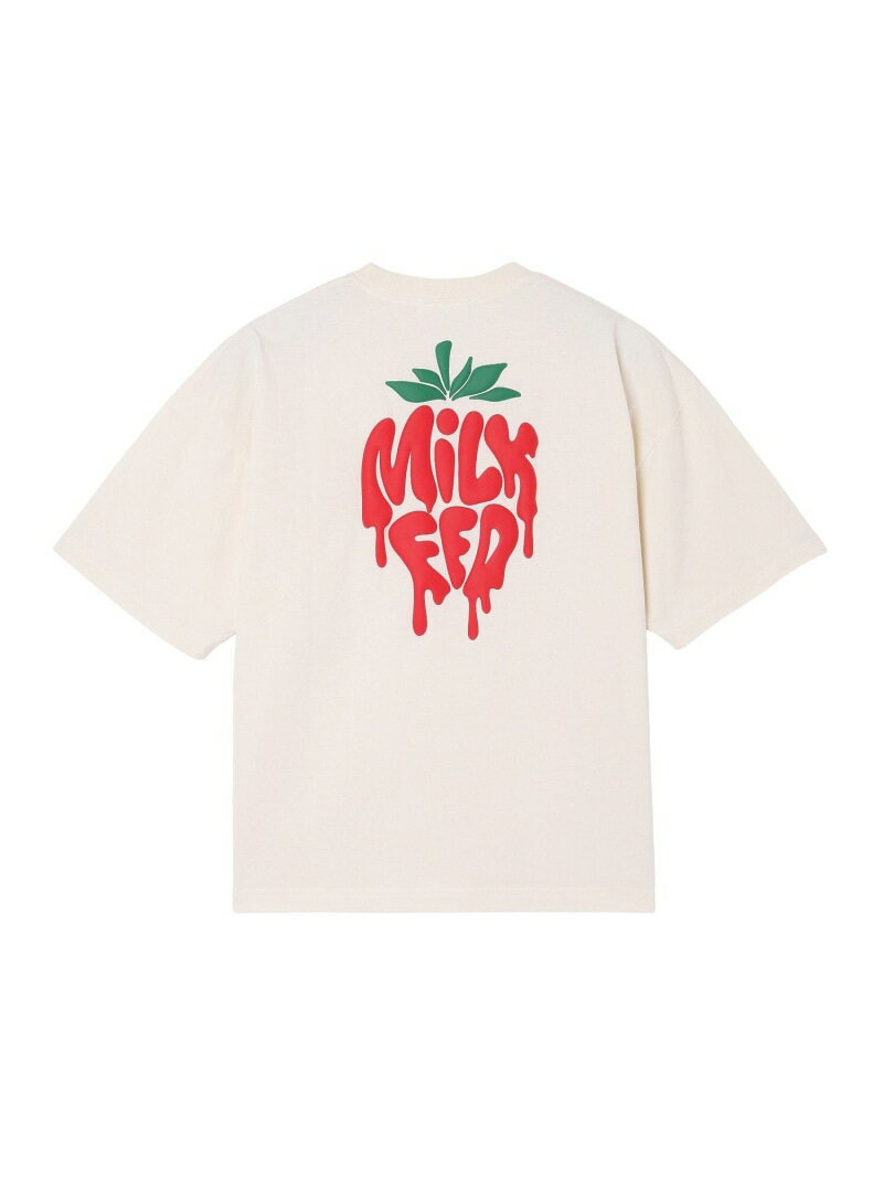 Rakuten - MELTY STRAWBERRY WIDE S/S TEE MILKFED. ミルクフェド トップス カットソー・Tシャツ ホワイト ネイビー イエロー【送料無料】[Rakuten Fashion]