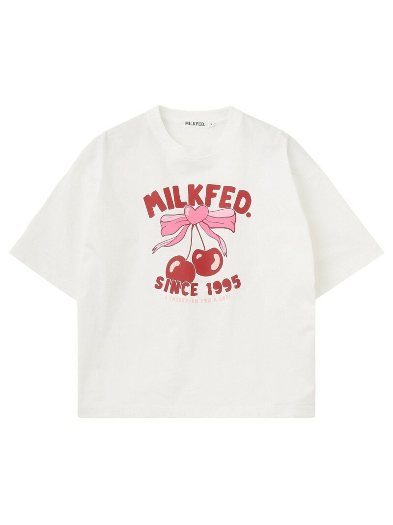 Rakuten - CHERRY RIBBON WIDE S/S TEE MILKFED. ミルクフェド トップス カットソー・Tシャツ ネイビー ブラック ホワイト【送料無料】[Rakuten Fashion]