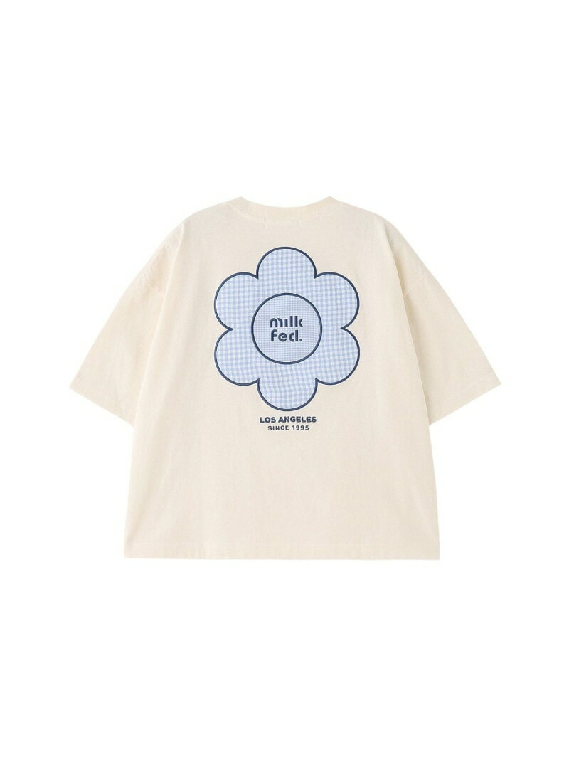 Rakuten - CUT OUT LOGO GINGHAM FLOWER WIDE S/S TEE MILKFED. ミルクフェド トップス カットソー・Tシャツ ブラック ホワイト【送料無料】[Rakuten Fashion]