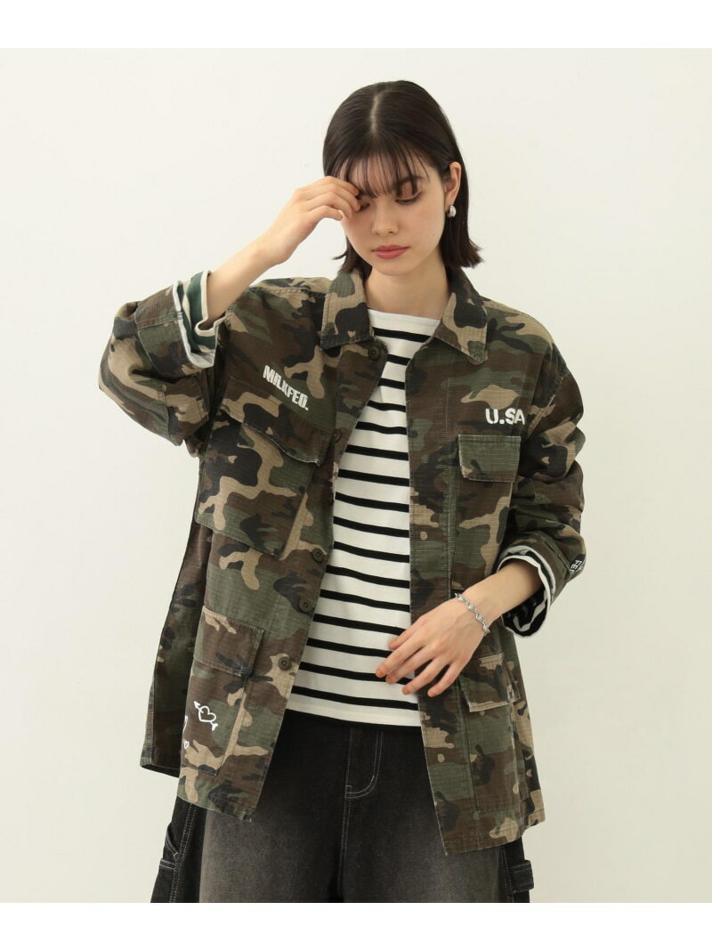 MILKFED./(W)RIPSTOP MILITARY JACKET MILKFED. ミルクフェド ジャケット・アウター ミリタリージャケット ホワイト カーキグリーン ネイビー【送料無料】[Rakuten Fashion]