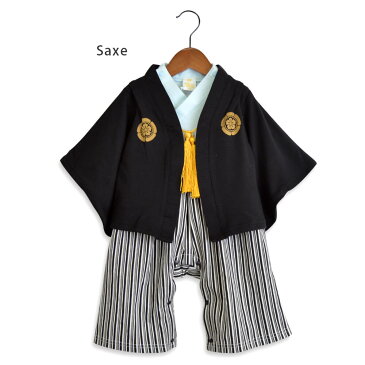 \クーポンでMAX50%OFF/袴 ロンパース カバーオール 定番 70 80 90 男の子 ベビー服 子供服 紋付き 羽織 和服 フォーマル こどもの日 端午の節句 百日祝い お正月 七五三 2点セット