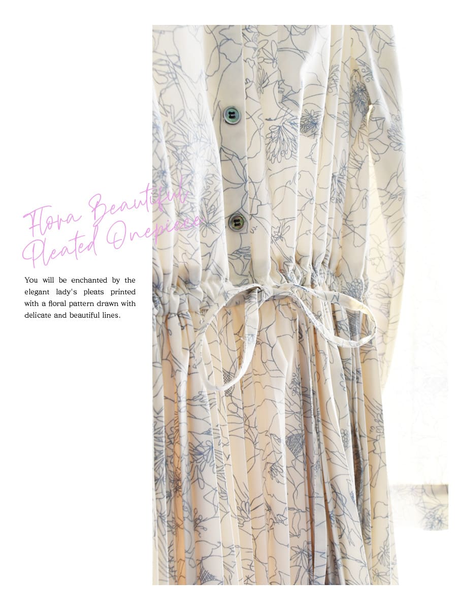 ＜授乳服・マタニティウエア＞フローラ・広がる！美プリーツワンピース 【6415268】 （スナップボタンの簡単授乳口付き）　妊娠 出産 産前 産後 フォーマル プリーツワンピース Milk tea 3