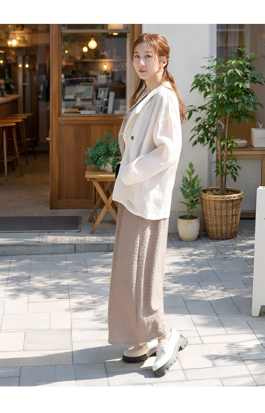 ＜授乳服・マタニティウエア＞シアージャケット×ノースリーブワンピース2点セット【582179】（スリットタイプの授乳口） 3
