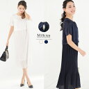 <授乳服・マタニティ>サテン&プリーツ・リッチワンピース(ジッパータイプ)(授乳服 お宮参り ワンピース 入学式 卒園式 マタニティ ドレス)