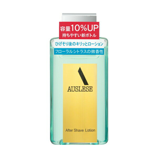 商品名 資生堂 アウスレーゼ アフターシェーブローションNA(110ml)【アウスレーゼ(AUSLESE)】（医薬部外品） 内容量 110ml×3本 商品説明 ●ひげそり後の肌をいたわりながら、カミソリ負け・肌あれを防ぎます。 ●スキッとした清涼感で、肌をひきしめます。 ●容量10％UP、持ちやすい新樹脂ボトル ●さわやかなフローラルシトラスの微香性 【販売名】アフターシェーブローションNA 成分 グリチルリチン酸ジカリウム*、酢酸DL-α-トコフェロール*、アロエエキス(2)、濃グリセリン、エタノール、精製水、ポリオキシエチレンポリオキシプロピレンデシルテトラデシルエーテル、パラメトキシケイ皮酸2-エチルヘキシル、クエン酸ナトリウム、クエン酸、エデト酸三ナトリウム、L-メントール、プロピレングリコール、香料、黄色203号、青色1号 *は「有効成分」、無表示は「その他の成分」 使用方法 ・開ける時は、容器本体を手で押さえながら、キャップ横側の凹部をつまみ、引き上げてください。 ★効果的な使い方 ・ひげそりの後や洗顔後、部分的に使う場合は10円硬貨大、全体に使う場合は500円硬貨大を手にとり、軽くたたくようにして使います。 ご注意 ・乳幼児の手の届かないところにおいてください。 　区分 　化粧品 JANコード 　4901872046775 　発売元、製造元、輸入元または販売元 　資生堂 備考 商品パッケージ・内容等は、リニューアルに伴い予告なく変更する場合がございますので予めご了承ください。 　広告文責 　有限会社ライフライン&nbsp;&nbsp;tel：06-6787-3403