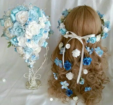 ブーケ ブートニア ラプンツェル風髪飾り 花冠