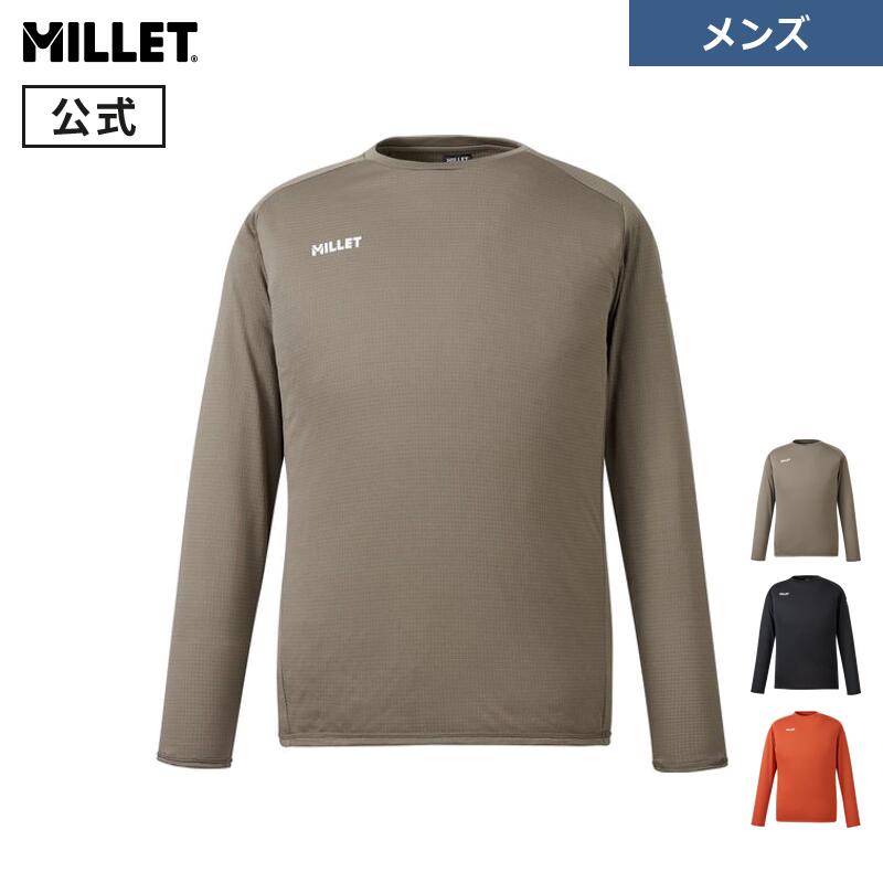 樂天商城 - 【公式】ミレー(Millet) ドライグリッド ライト クルー ロングスリーブ MIV02176 メンズ 吸水 速乾 長袖 通気性