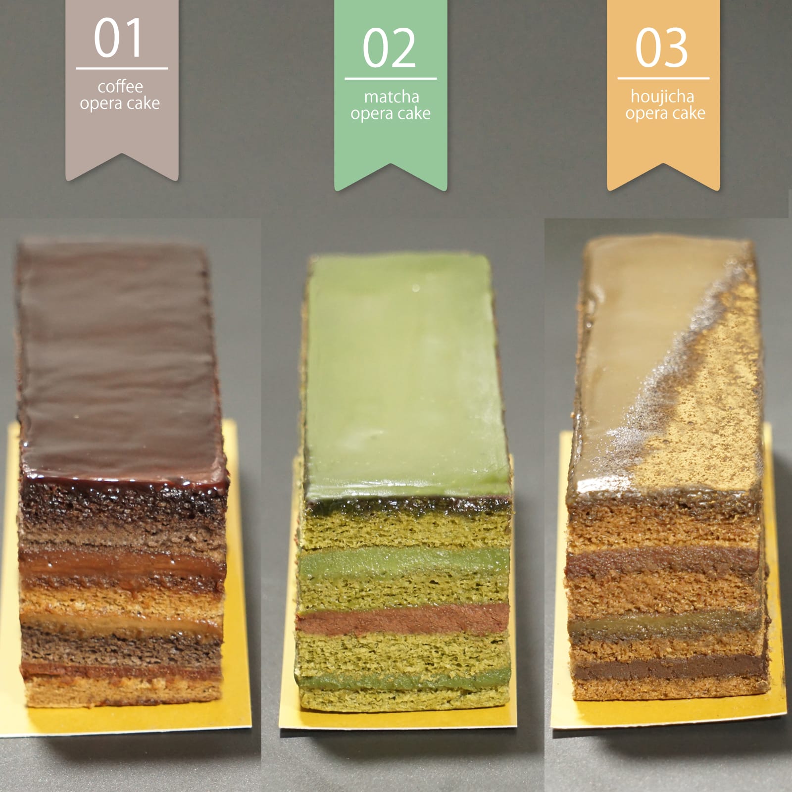 チョコケーキ オペラケーキ お中元 2026 スイーツ ギフト 誕生日 コーヒー 抹茶 ほうじ茶 3本セット スイーツ ケーキ お菓子 ギフト プレゼント チョコレートケーキ ガナッシュ お取り寄せスイーツ 送料無料 ショコラ チョコレート バースデーケーキ 高級箱 milletirana-10000241 わらいみらい ありがとうの贈り物 サンプル画像2