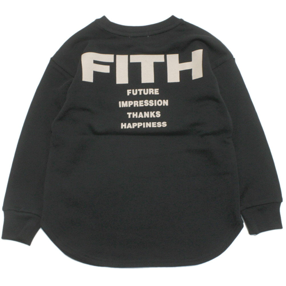 【フィス/FITH/子供服/親子/フィスベビー/FITH社】 ウラケ バックロゴスウェット 2BK黒(4)