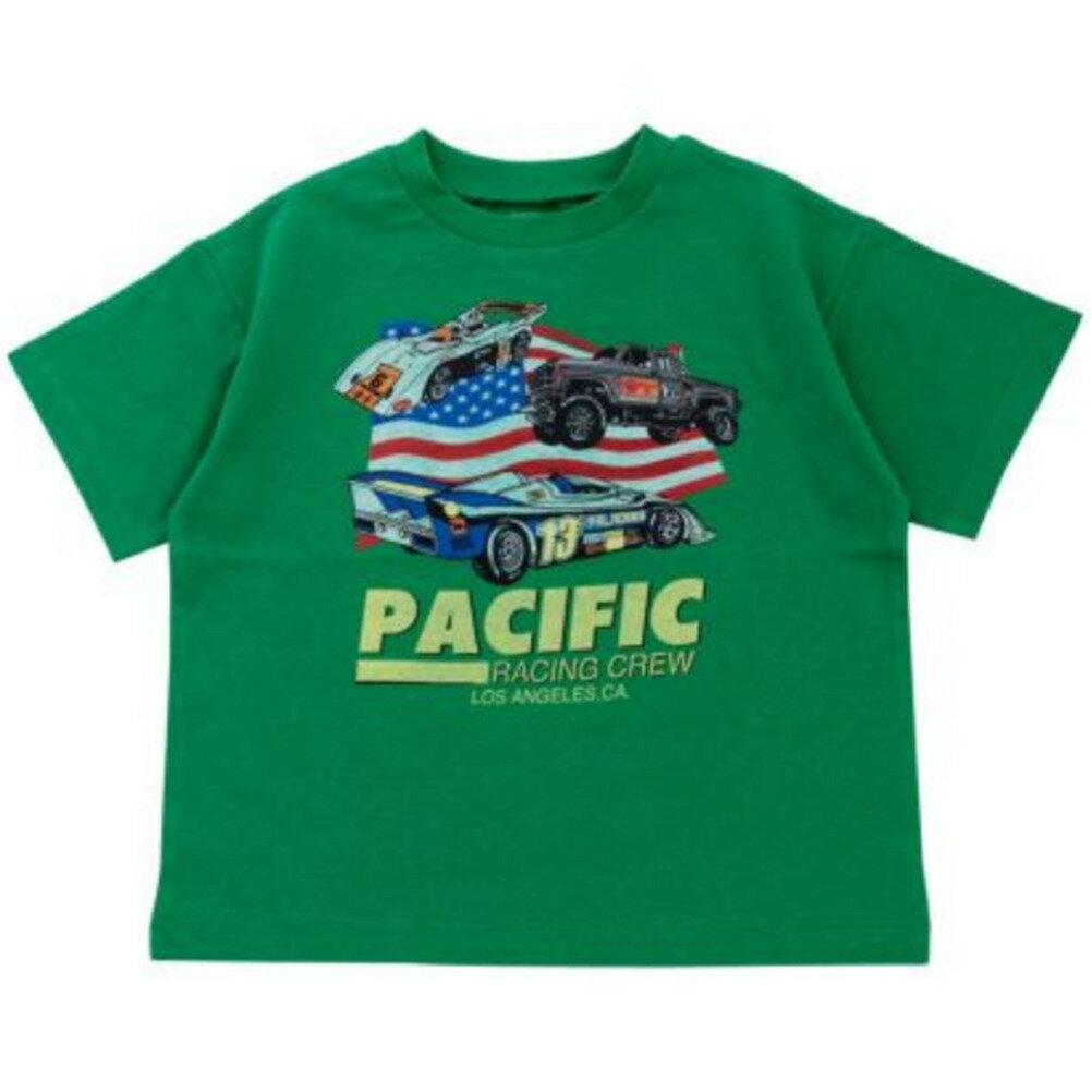 T-Shirts （Short Sleeve） - 【ocean＆ground/オーシャンアンドグラウンド/子供服/ベビー/キッズ/ジュニア】 レーシングプリントTシャツ グリーン(GR)