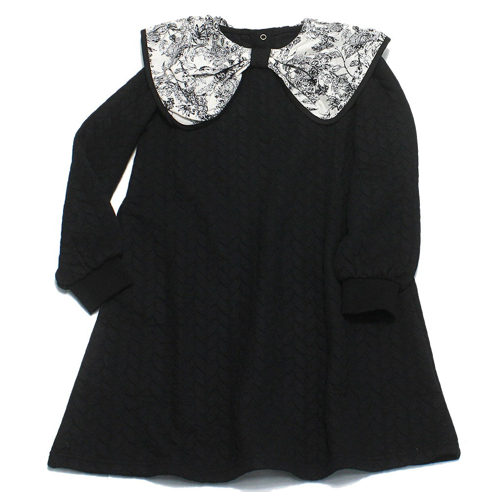 【マルーク/maarook/ベビー服/子供服/Wonder apartment】 ケーブル接結ノスタルジックワンピース クロ系(24)