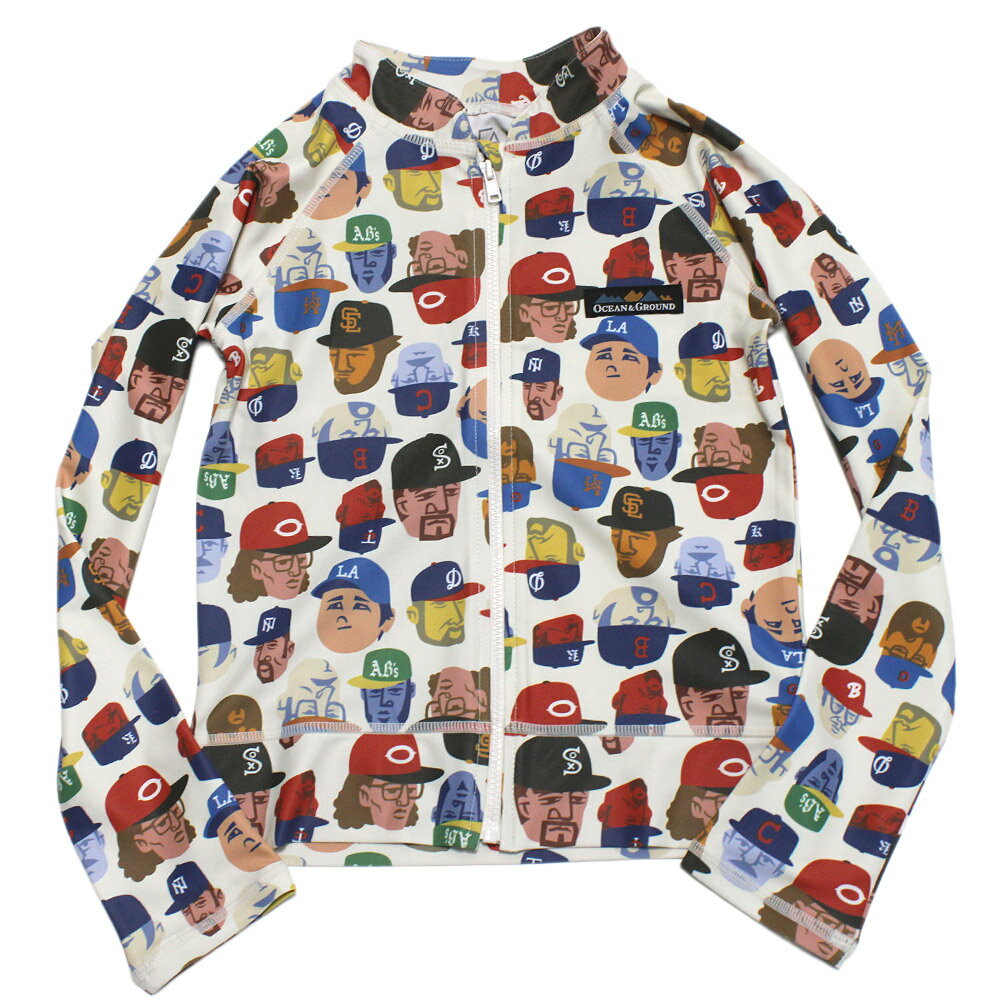 樂天商城 - 【ocean＆ground/オーシャンアンドグラウンド/子供服/ベビー/キッズ/ジュニア】 ソウガラZIPラッシュガード オフホワイト(OW)
