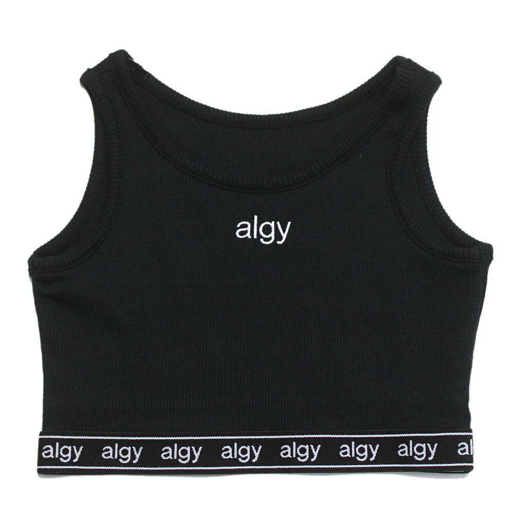【アルジー/algy/ジュニア/女の子/JS/ガールズ】 ロゴゴムタンタケリブタンク ブラック(BK)