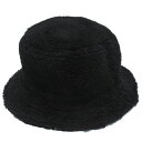 【NEWERA メンズ キャップ 帽子 ニューエラ】 あす楽 MINK FLEECE BUCKET HAT ブラック×シルバー