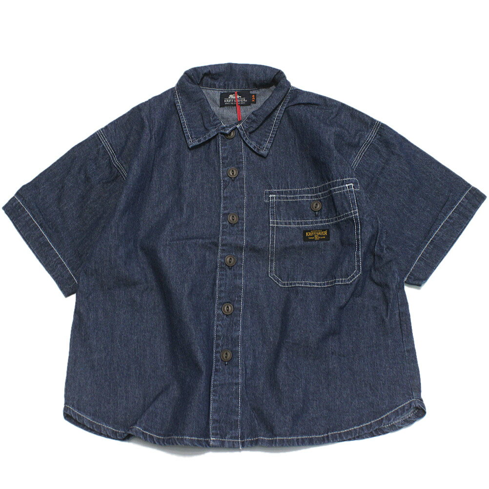 Short Sleeves - 【KRIFF MAYER/KRIFFMAYER KIDS/クリフメイヤー/ジュニア/キッズ/クリフメイヤーキッズ】 ワークステッチデニムシャツ ダークブルー(72)