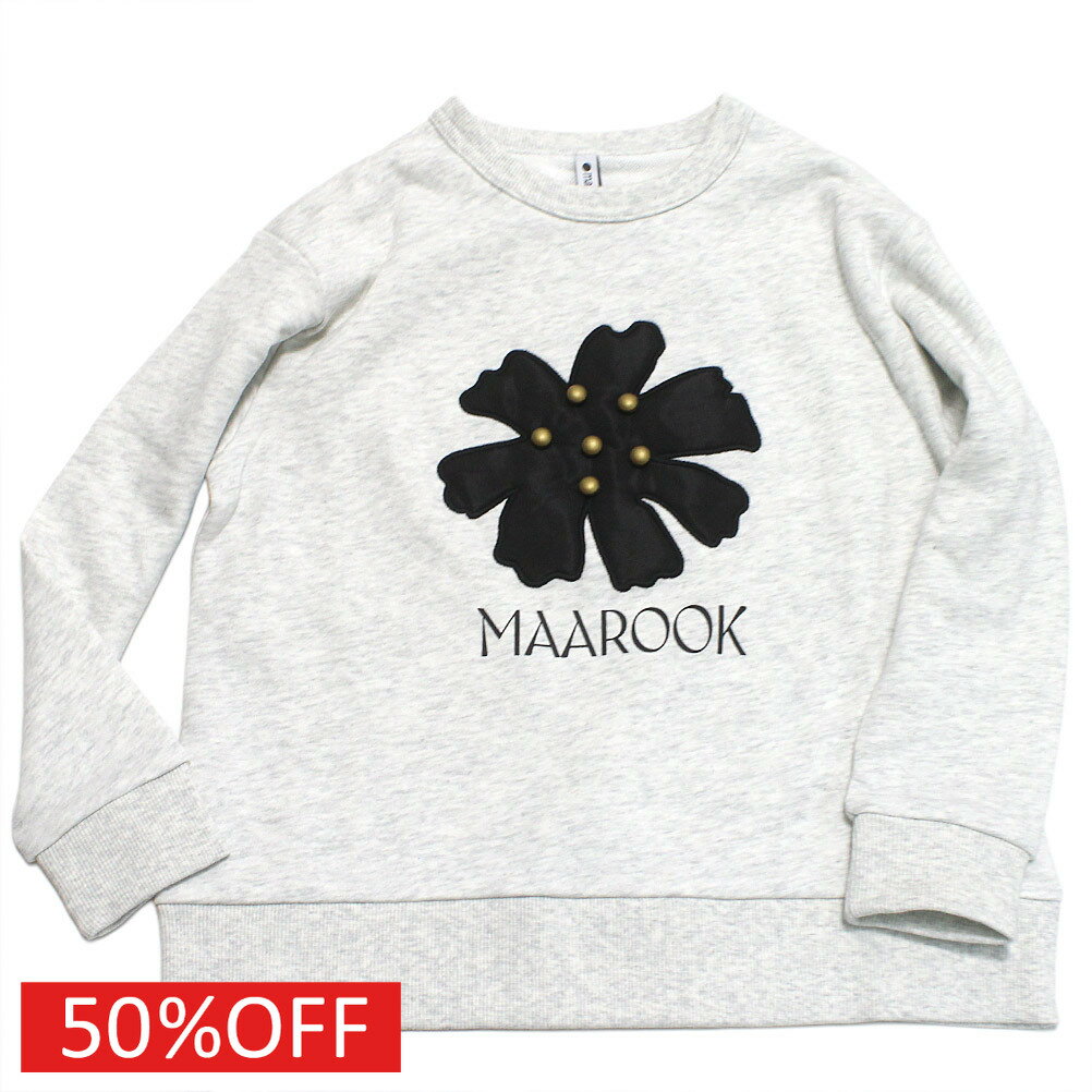【マルーク/maarook/ベビー服/子供服/Wonder apartment】 セール 【50%OFF】 フラワーパッチワーク裏毛トレーナー オートミール(2)