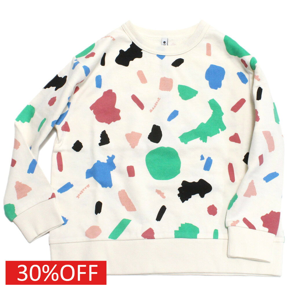 【マルーク/maarook/ベビー服/子供服/Wonder apartment】 セール 【30%OFF】 ペイントふわかる裏毛トレーナー シロ系(21)