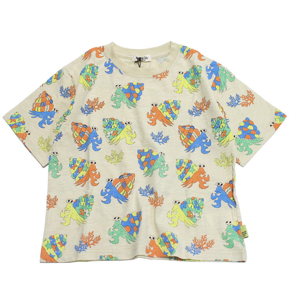 Rakuten - 【子供服/makeyourday/ベビー/メイクユアデイ/キッズ/ジュニア】 ヤドカリソウガラTシャツ ベージュ(BE)