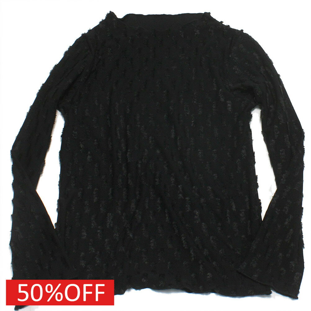 【マルーク/maarook/ベビー服/子供服/Wonder apartment】 セール 【30%OFF】 てんてんジャガードニットボトルネックTシャツ クロ(4)