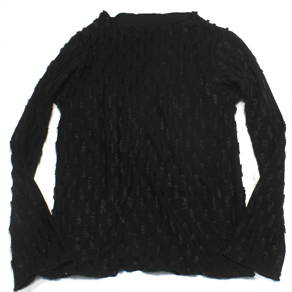 【マルーク/maarook/ベビー服/子供服/Wonder apartment】 てんてんジャガードニットボトルネックTシャツ クロ(4)